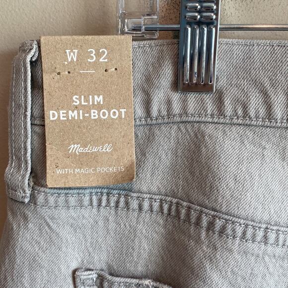 Madewell Slim Demi-Boot Jeans in Dekalb Wash Gray 32 - Picture 4 of 13